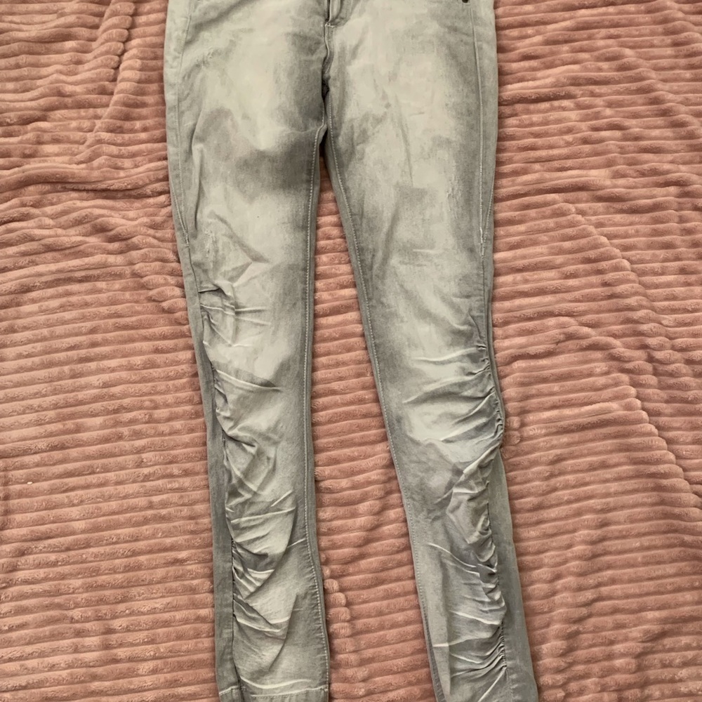 Bershka Grey Ruched Jeans